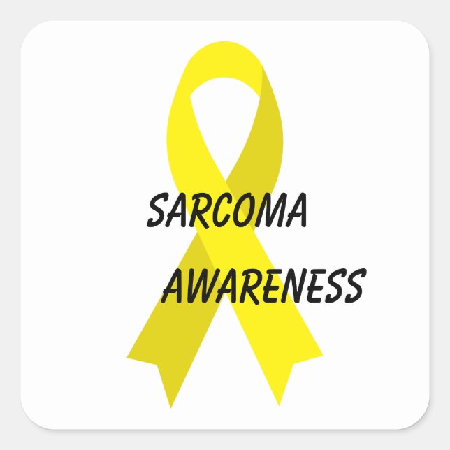 Sarcoma Yellow Awareness Ribbon von Janz Quadratischer Aufkleber (Vorderseite)