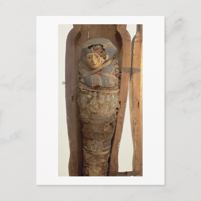 Sarcophagus und Mumifizierter Körper von Psametik  Postkarte (Vorderseite)