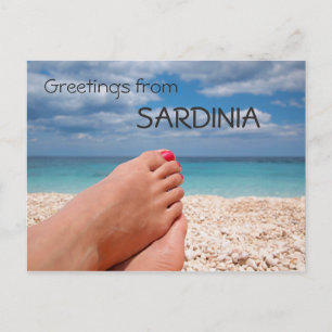 Sardaigne plage salutations texte carte postale