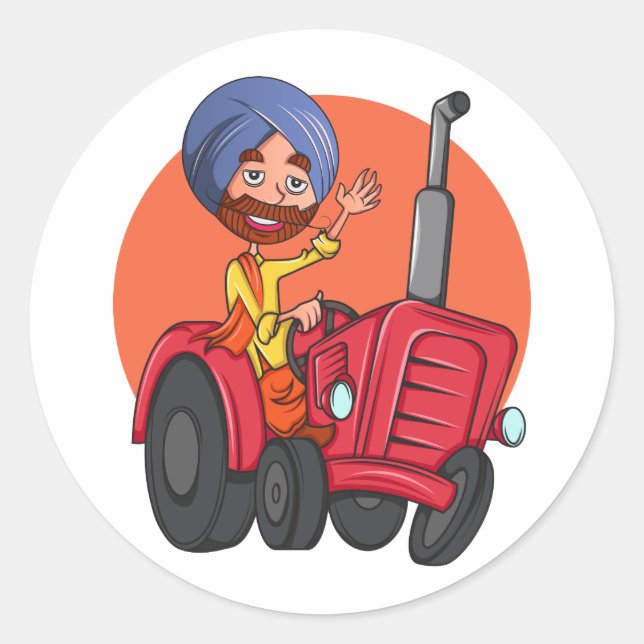 Sardar Ji Runder Aufkleber (Vorderseite)