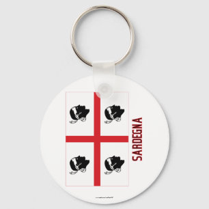 Sardegna Flagge mit Namen Schlüsselanhänger