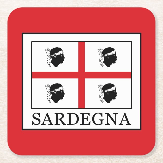 Sardegna Rechteckiger Pappuntersetzer (Vorderseite)