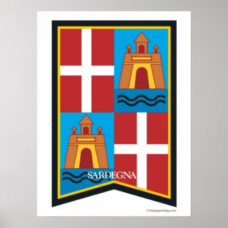 Sardegna Sardaigne Italie Région Poster