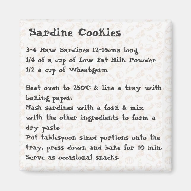 Sardine Cookies Rezept Magnet Rosa (Vorne)