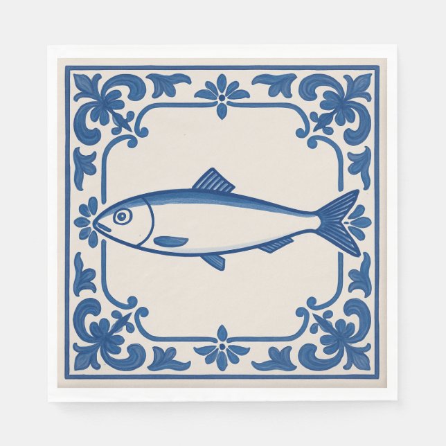 Sardine in Portugal Serviette (Vorderseite)