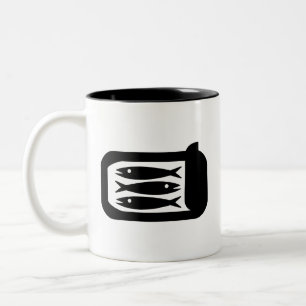Sardine-Piktogramm-Tasse Zweifarbige Tasse