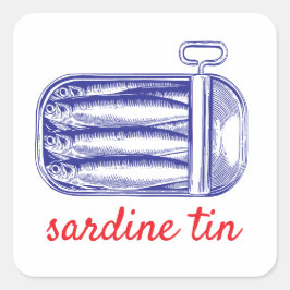 Sardine Quadratischer Aufkleber