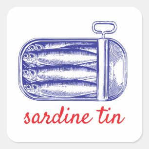 Sardine Quadratischer Aufkleber