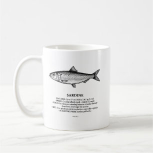Sardine Schwarmfisch Vintage  Kaffeetasse
