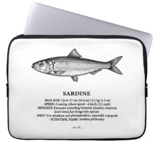 Sardine Schwarmfisch Vintage  Laptopschutzhülle