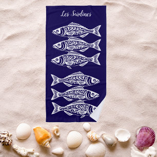 Sardinen-Blue-Hawaiian Strandtuch