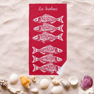 Sardinen-Cherry Red Hawaiian Strandtuch