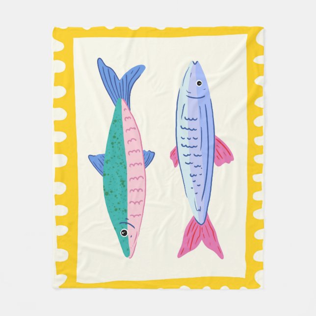 Sardinen Duo Fleecedecke (Vorderseite)