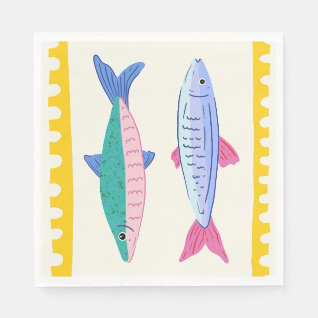 Sardinen Duo Serviette (Vorderseite)