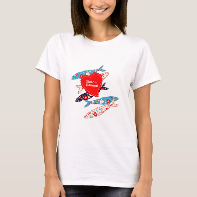 Sardinen hergestellt in Portugal T-Shirt (Vorderseite)