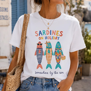 Sardinen im Urlaub - Grafik für den sommerlichen K T-Shirt