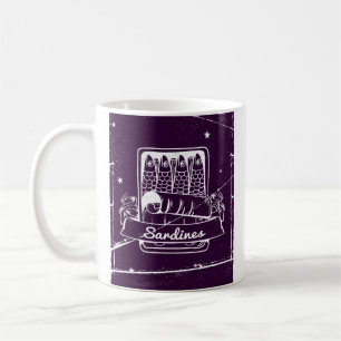 Sardinen in einer Zinn gestört Kaffeetasse