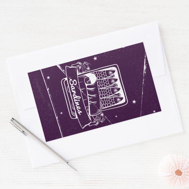 Sardinen in einer Zinn gestört Rechteckiger Aufkleber (Umschlag)