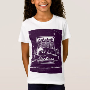 Sardinen in einer Zinn gestört T-Shirt