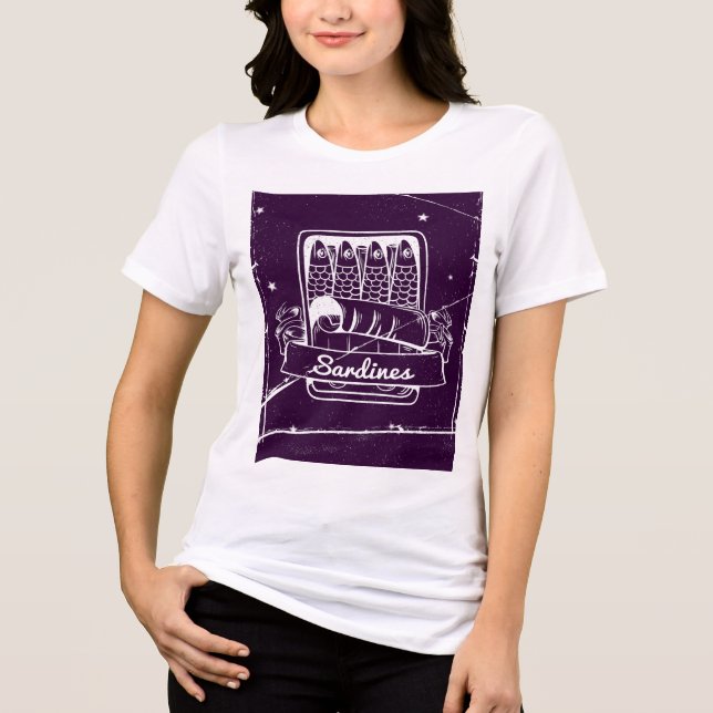 Sardinen in einer Zinn gestört Tri-Blend Shirt (Vorderseite)