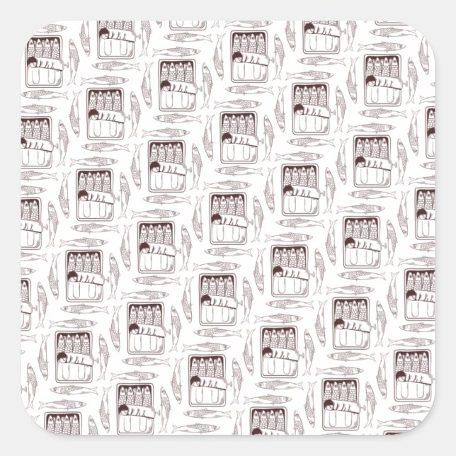 Sardinen können trans-Muster Quadratischer Aufkleber (Vorderseite)