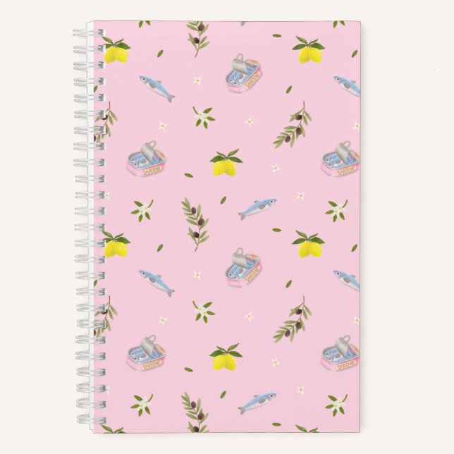 Sardinen-Limonen-Rosa Notizbuch (Vorderseite)
