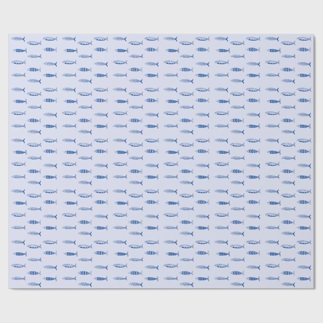 Sardinen-Muster Geschenkpapier (Flach)
