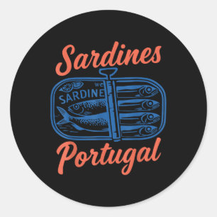 Sardinen Tinned Fish Retro Grafik für Männer Fraue Runder Aufkleber