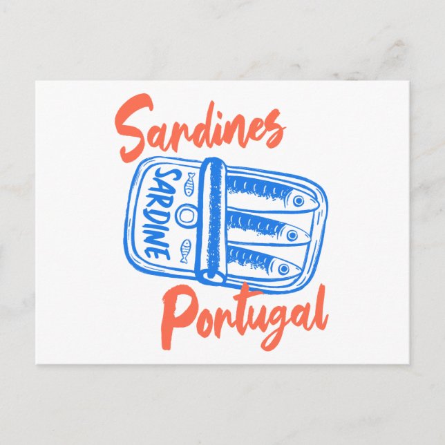 Sardines Portugal Foodie Travel Art Print Postkarte (Vorderseite)