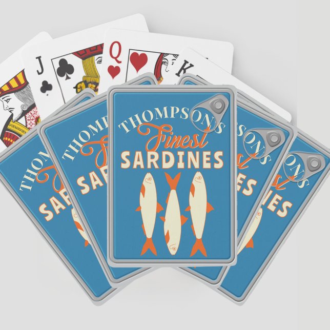 Sardines Tinned Fish Custom Poker Deck of Cards  Spielkarten (Fun personalized Sardines Tinned Fish Deck of Playing Cards. )