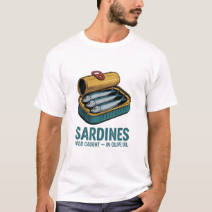 Sardines Tinned Fish Retro Grafik Sommer für Männe T-Shirt