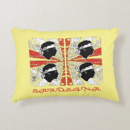 Sardinien-Flagge - Grunge Dekokissen