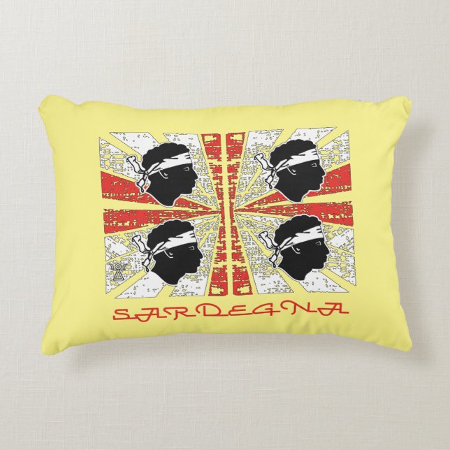 Sardinien-Flagge - Grunge Dekokissen (Vorderseite)
