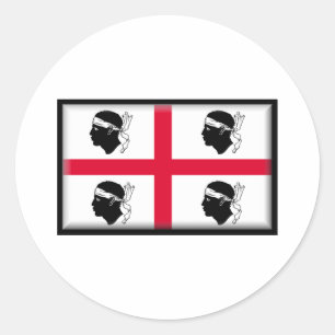 Sardinien-Flagge Runder Aufkleber