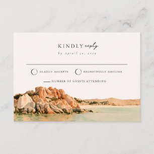 Sardinien Granite Cove Hochzeit Antwortkarte per P Begleitkarte