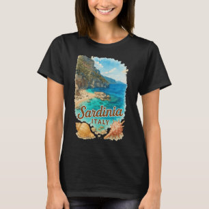 Sardinien Italien Aquarell Strand Reise Souvenir T-Shirt