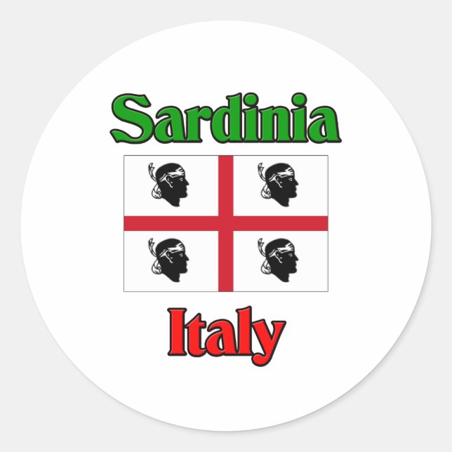 Sardinien Italien Runder Aufkleber (Vorderseite)
