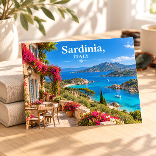 Sardinien Italien Sonnige Türkisfarbene Bucht Reis Postkarte