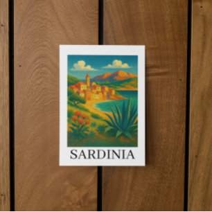 Sardinien Italien Vintage Reisen Art Postkarte