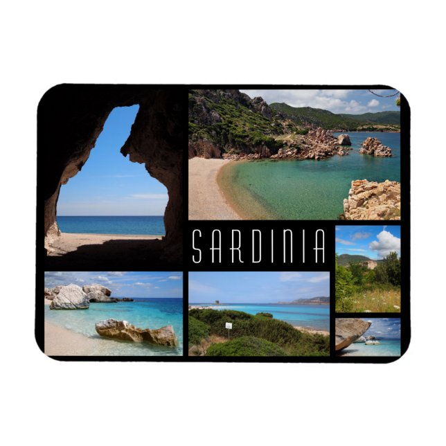 Sardinien Landschaften Reise Foto Collage Magnet (Horizontal)