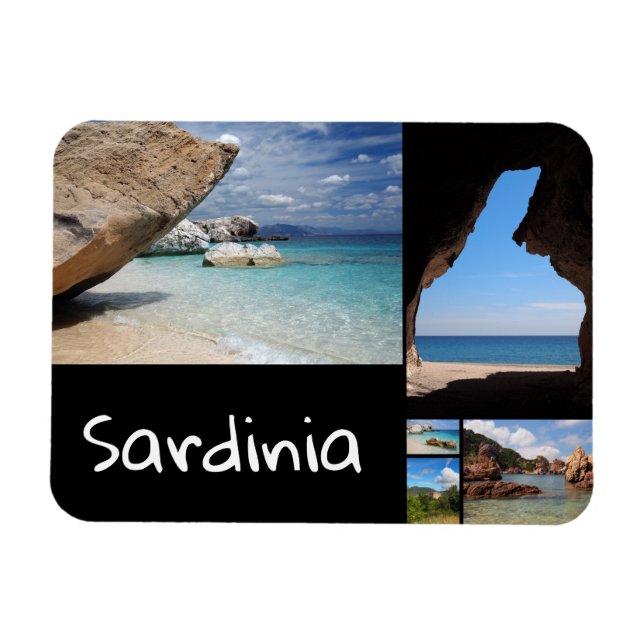 Sardinien Landschaften Reise Foto Collage Magnet (Horizontal)