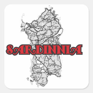 Sardinien Quadratischer Aufkleber