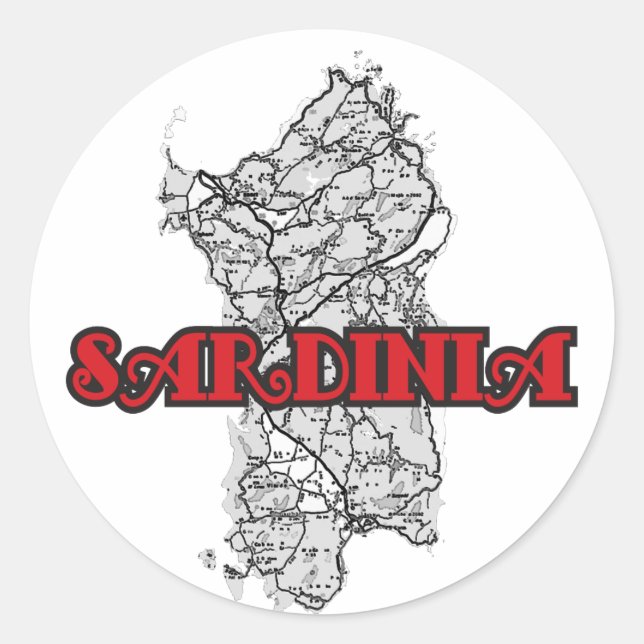 Sardinien Runder Aufkleber (Vorderseite)