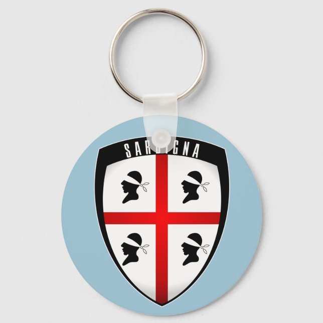 Sardinien, Schild Wappen (hellblau) Schlüsselanhän Schlüsselanhänger (Vorderseite)
