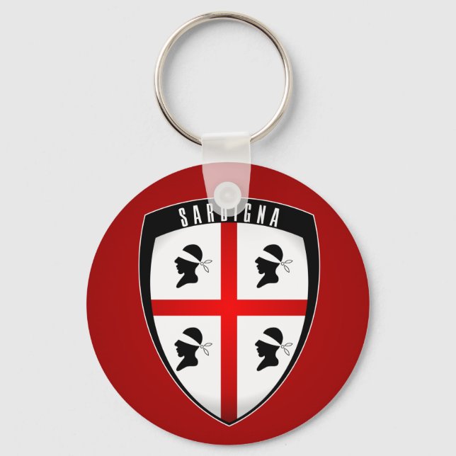 Sardinien, Schild Wappen (rot) Schlüsselanhänger (Vorderseite)