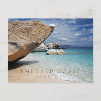 Sardinien Smaragdküste Strand mit Felsen Postkarte