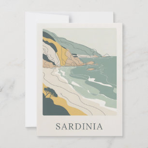 Sardinien Vintag minimalistisch Postkarte