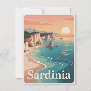 Sardinien Vintag minimalistisch Postkarte
