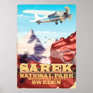 Sarek National Park Schweden Vintage Reiseplakat Poster