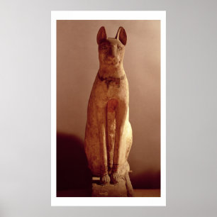 Sarg einer Katze geschützt von der Göttin Bastet Poster